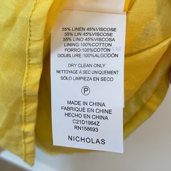 Nicholas The Celie Maxi Dress Hastings Yellow Floral Print Linen Blend Size 4 - Picture 10 of 13